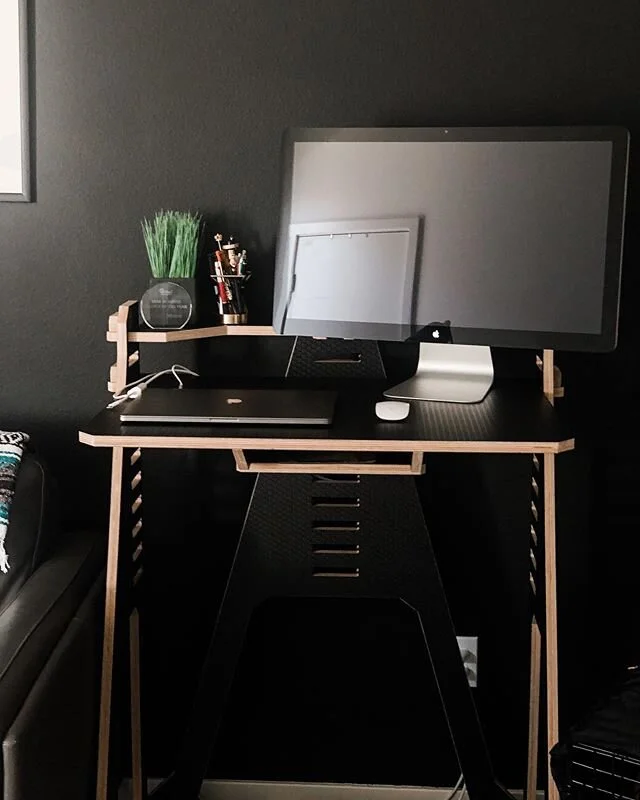 The only thing more annoying than working from home every day? Working on the dining room table every day. Just picked up this rad adjustable desk from @workfromhomedesksusa 🤓 it was assembled in 8 minutes with no tools!! If you’re in need of