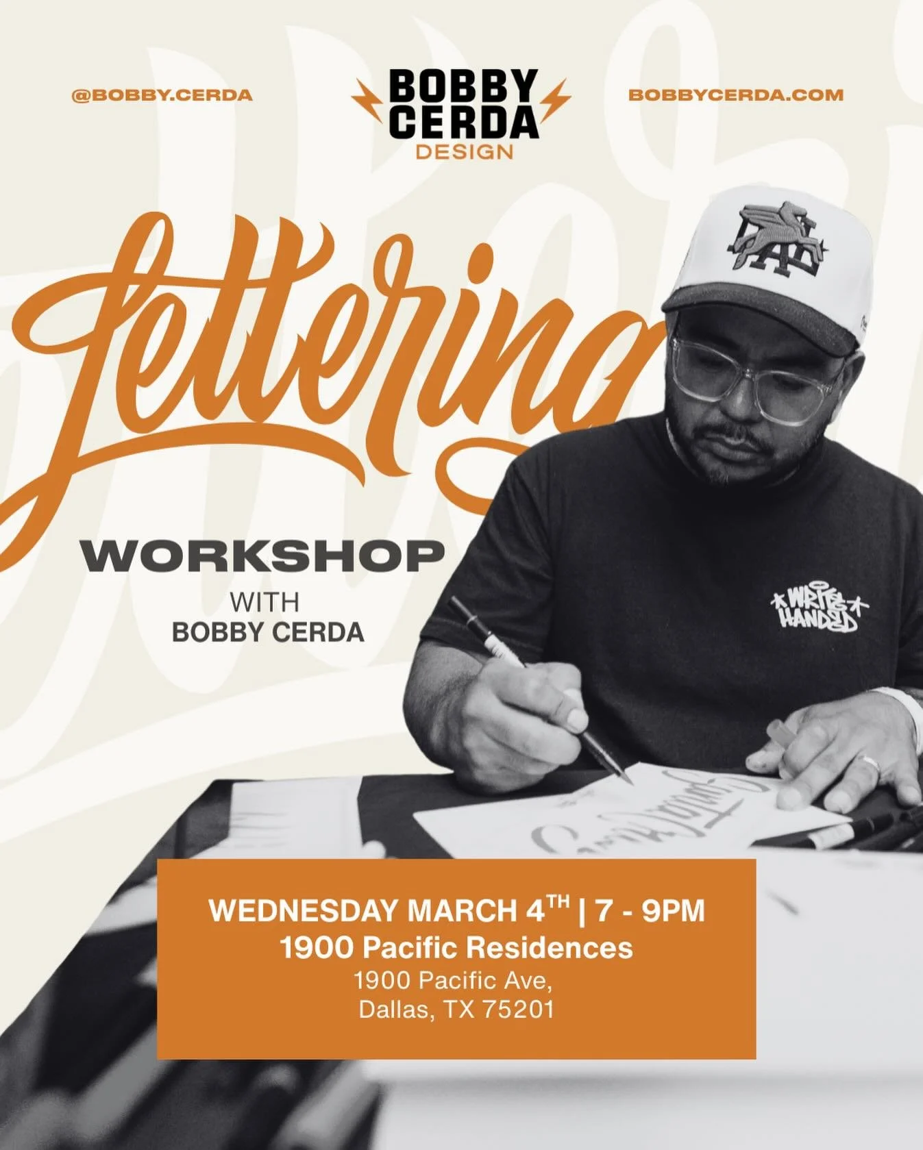 I&rsquo;m teaching a hand lettering workshop tomorrow 

We&rsquo;ll cover beginner &rarr; advanced script lettering and spend time practicing together.

If you&rsquo;ve been wanting to level up your lettering skills or try something new creatively, t