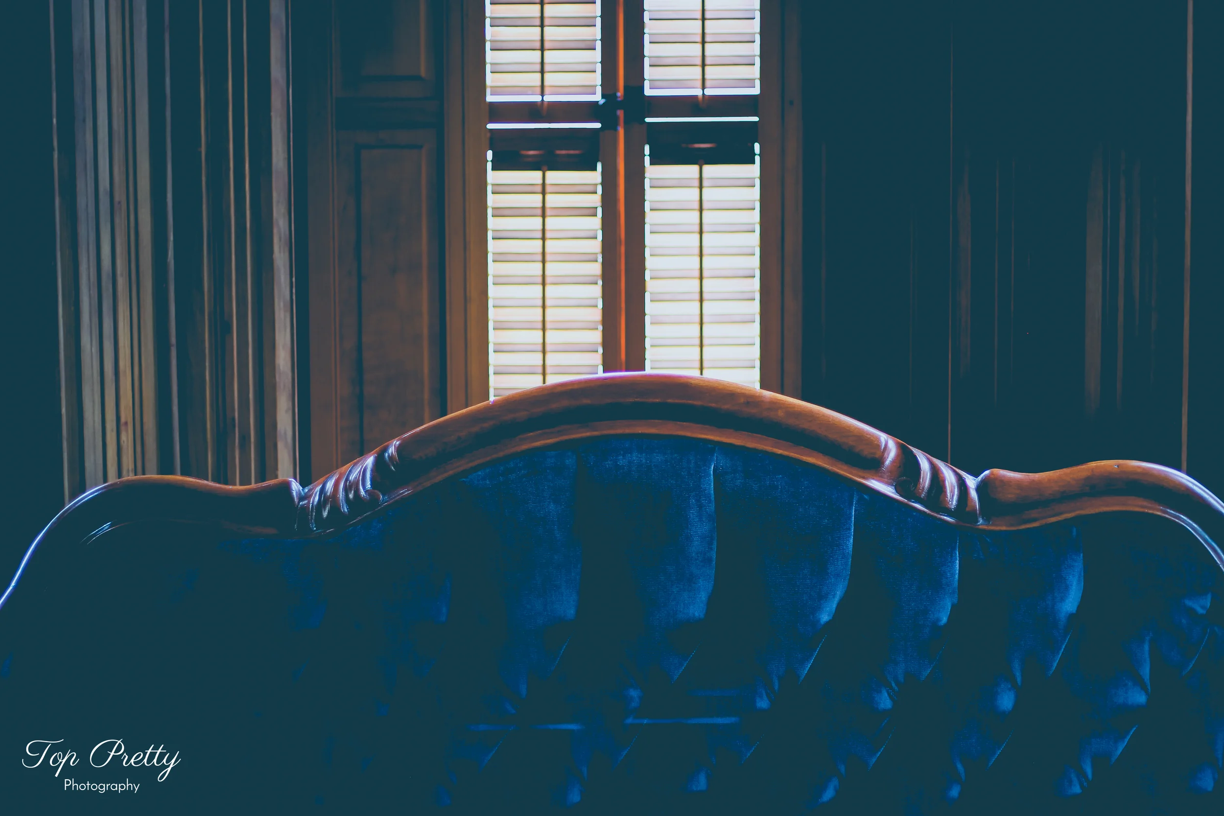blue velvet sofa