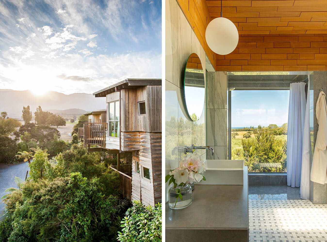 Both bedrooms of the Family Tree House have ocean and mountain view decks.