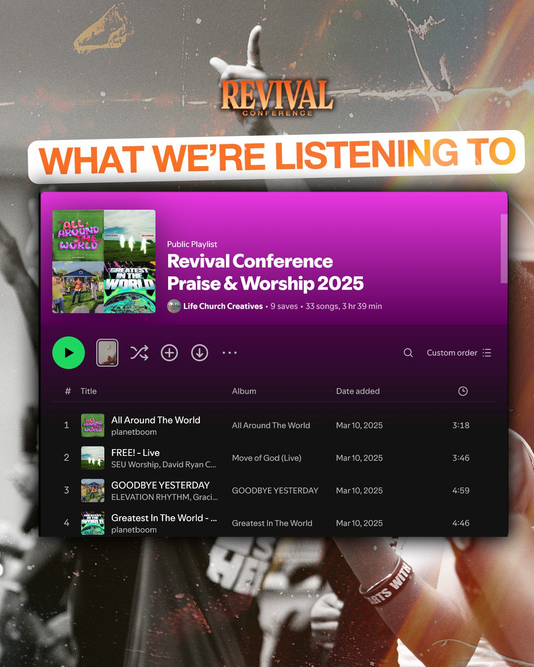 The sound of Revival doesn&rsquo;t stop here. 🎵 Listen to the songs that carried the conference&mdash; link in story and bio. Comment your top track below! 👇

#revivalstartswithme #revivalconftsv #revivalconference #revivalishere