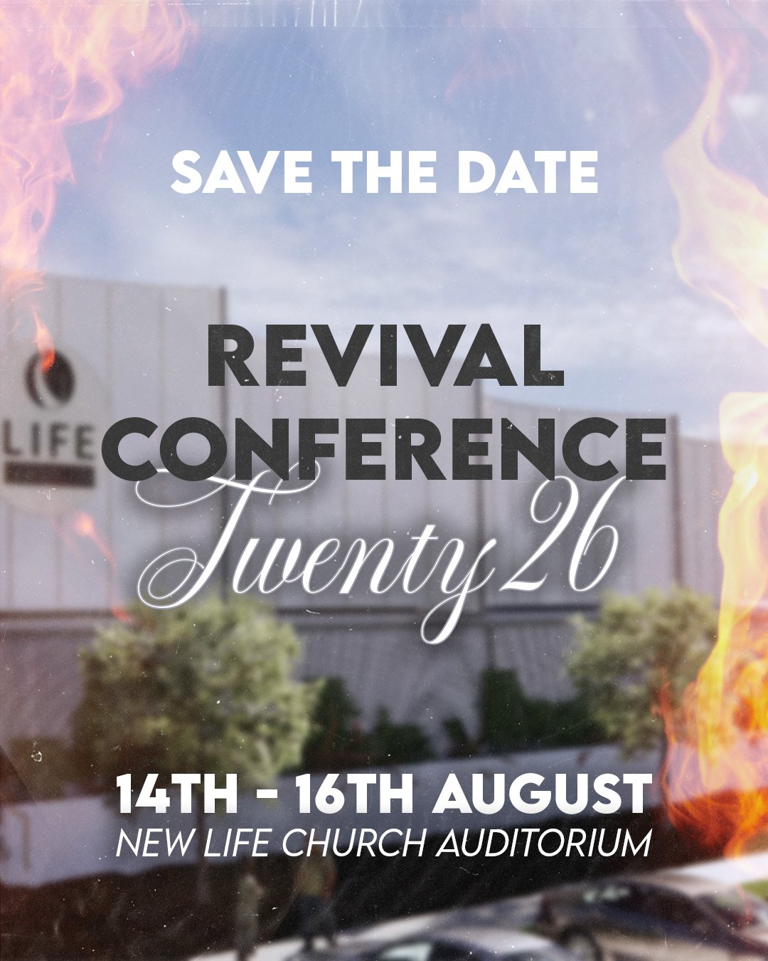✨ Revival Conference 2026 | Save the Date ✨

We&rsquo;re so excited to announce that Revival Conference 2026 will be hosted in the brand-new Life Church Auditorium! 🙌🔥

📅 August 14&ndash;16, 2026
Mark your calendars now and make sure you&rsquo;re 