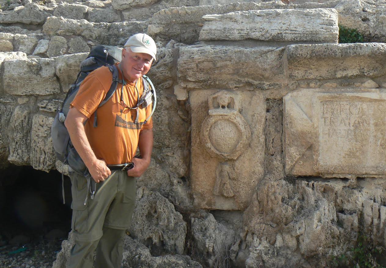 Beside the Tenth Legion emblem and inscription on the high level Caesarea Aqueduct near Beth Ḥanania