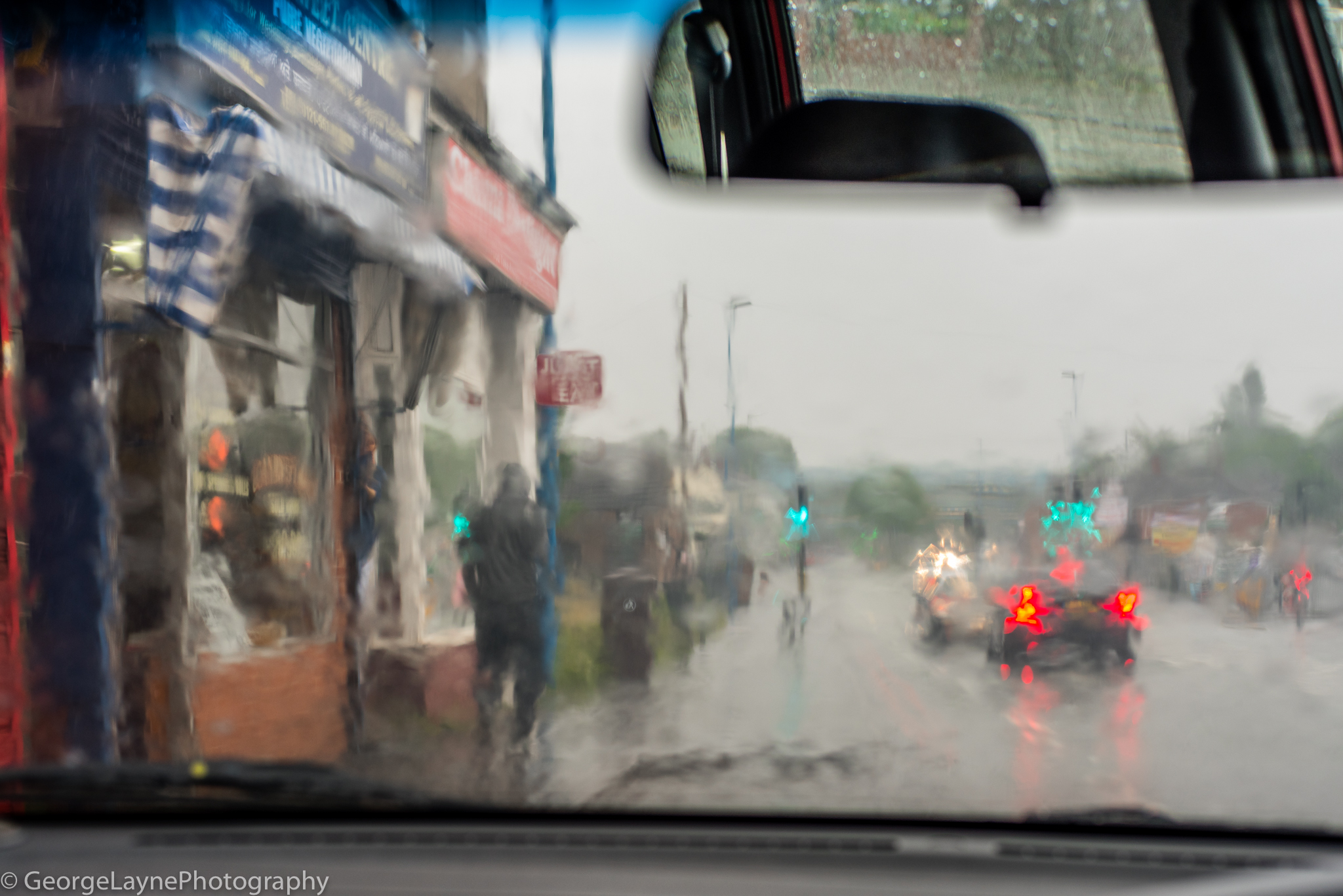It rained hard on our way to Mr. Singh's house.