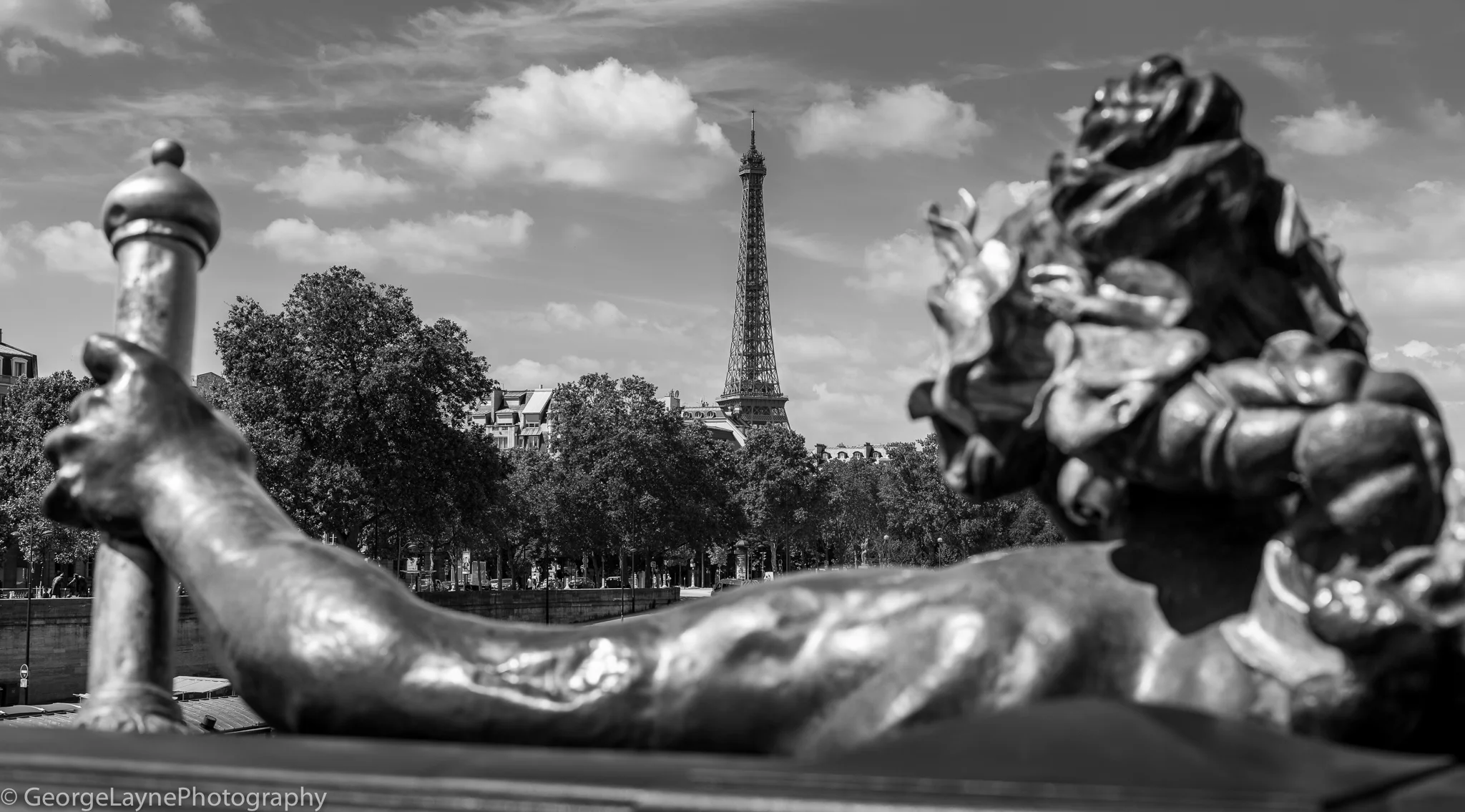 The Eiffel Tower as viewed from Pont Alexandra III