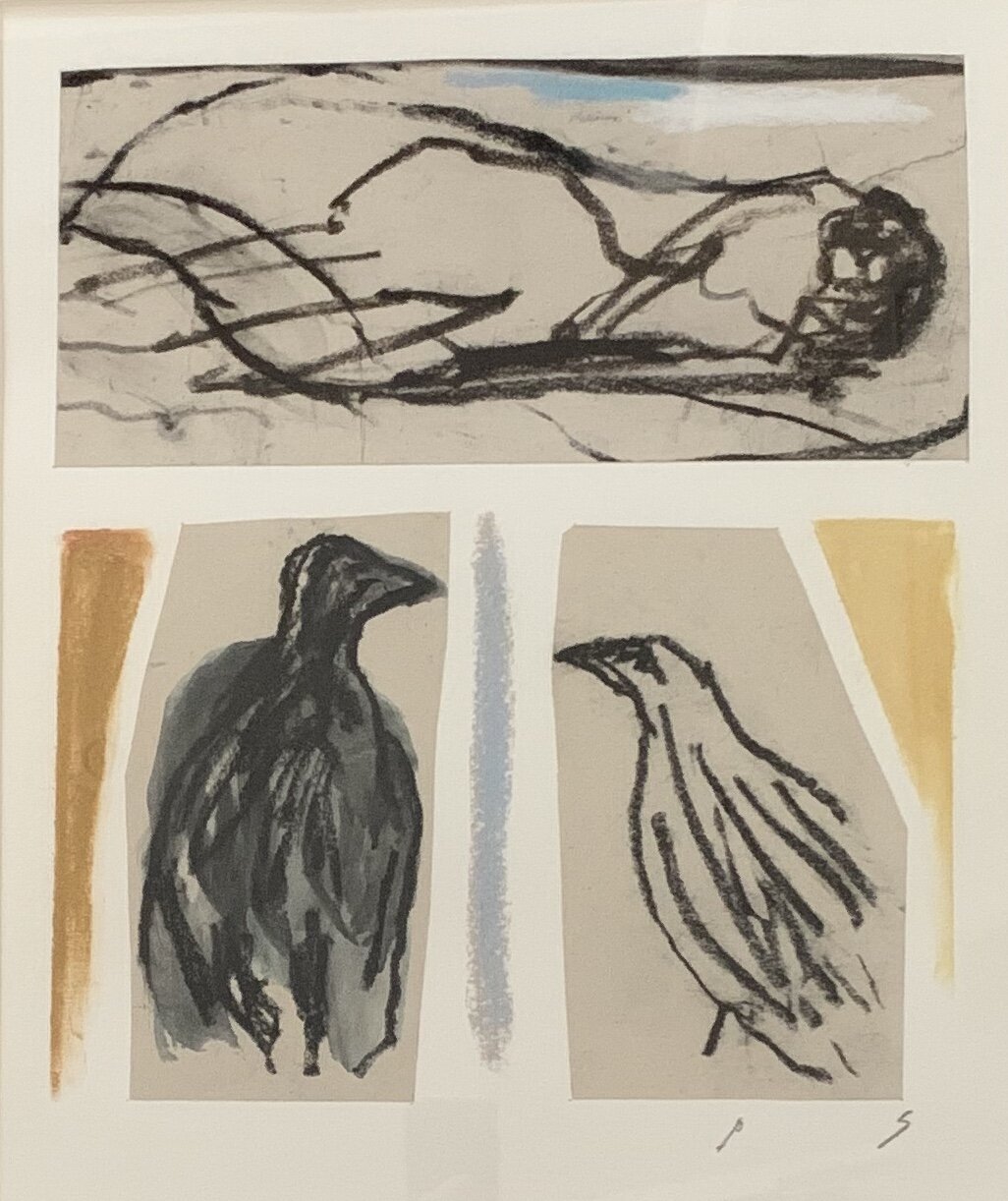 Figure in the Dunes and Two Corvids 