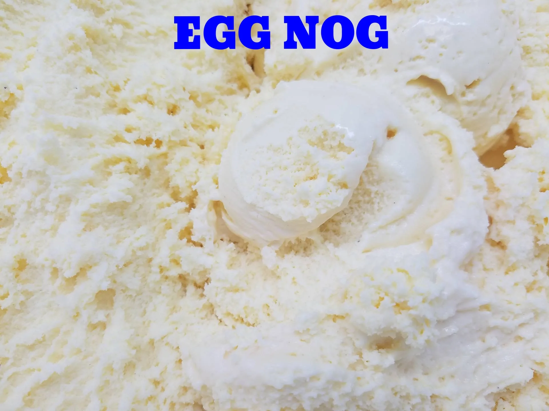Premium egg nog ice cream with nutmeg makes this a holiday season favorite! (Seasonal Flavor)
