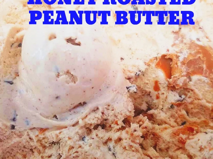 Honey Roasted Peanut Butter ice cream with a honey roasted peanut butter twist and yummy chocolate flakes.