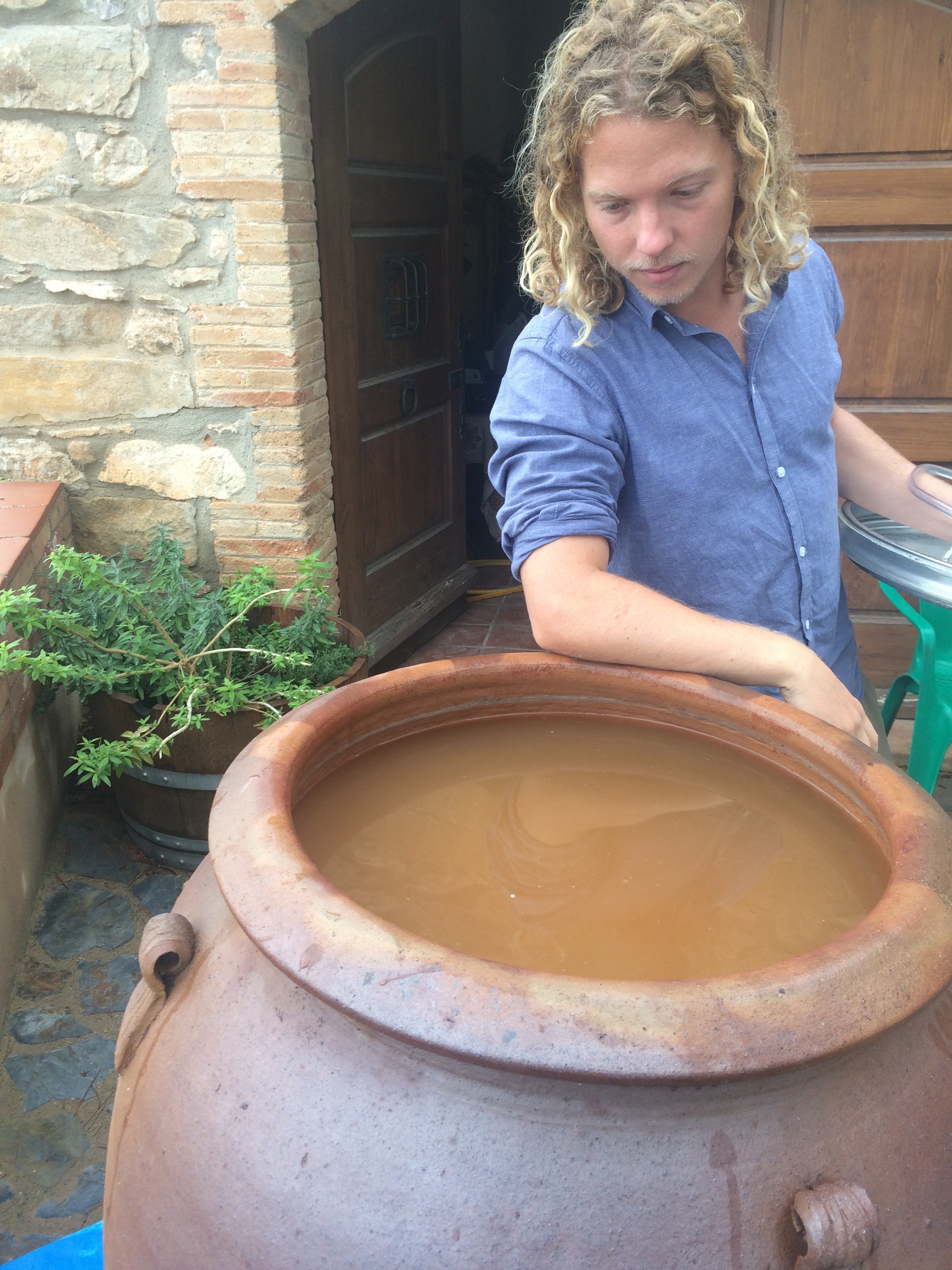 our amphora filled with wine: tot controlat! 