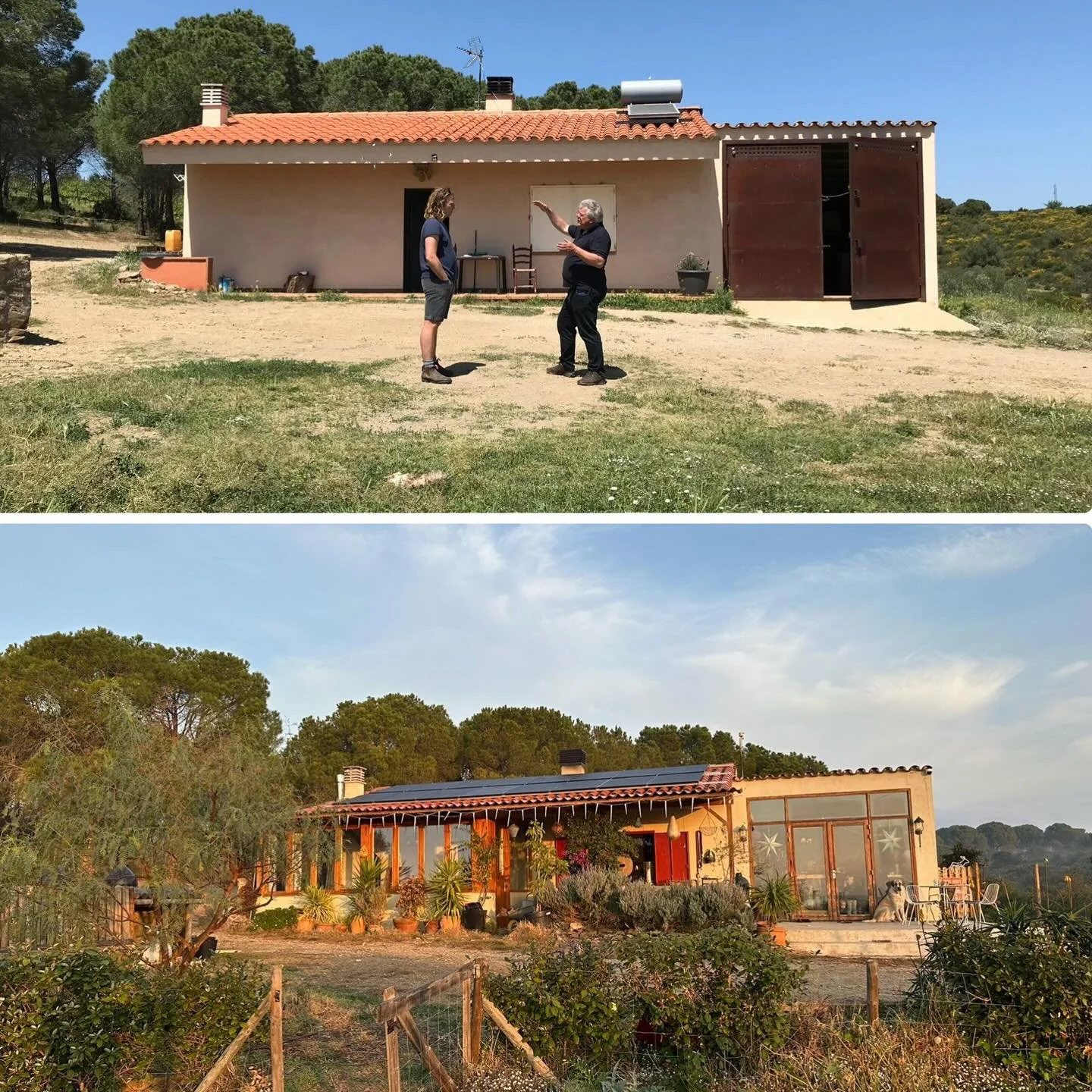 Our house, Ch&acirc;teau Rubio. 

The top photo shows our arrival in 2018. At the time, the house had no connection to electricity.

The image below was taken last December. Over the past eight years, we planted trees and flowers, started a lively ve