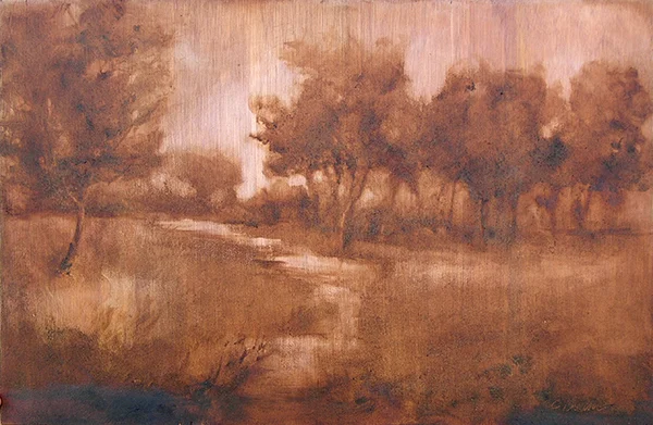 Through the Maples Oil on wood 16" X 24" SOLD