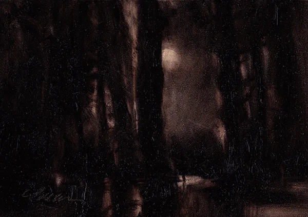 Hockomock Midnight Oil on panel 5"x7" (sold)