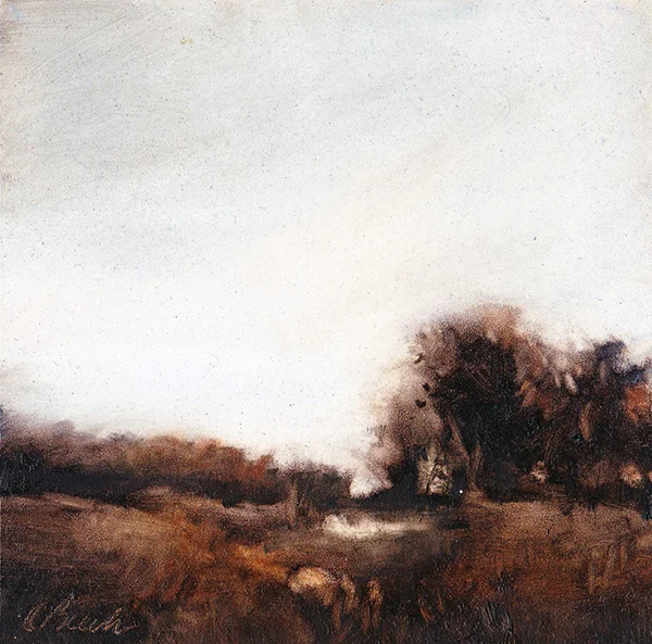 November Meadow Oil on panel 6"x6" (sold)