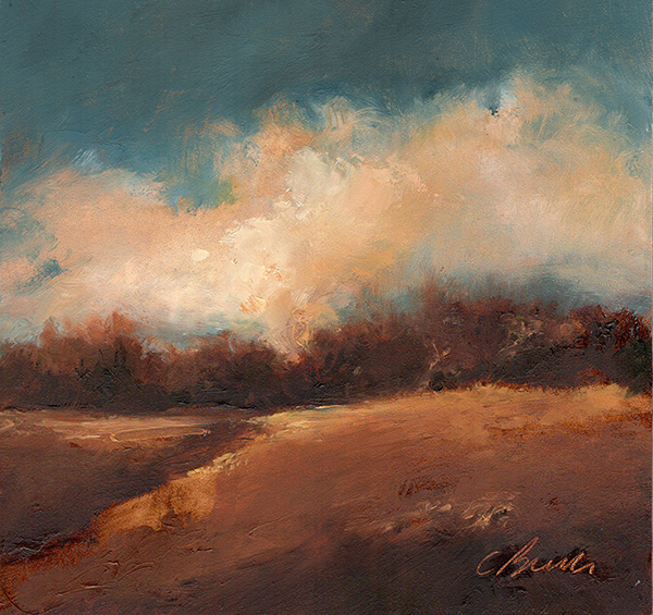 Fall Field Oil on panel 6" x 6" (available)