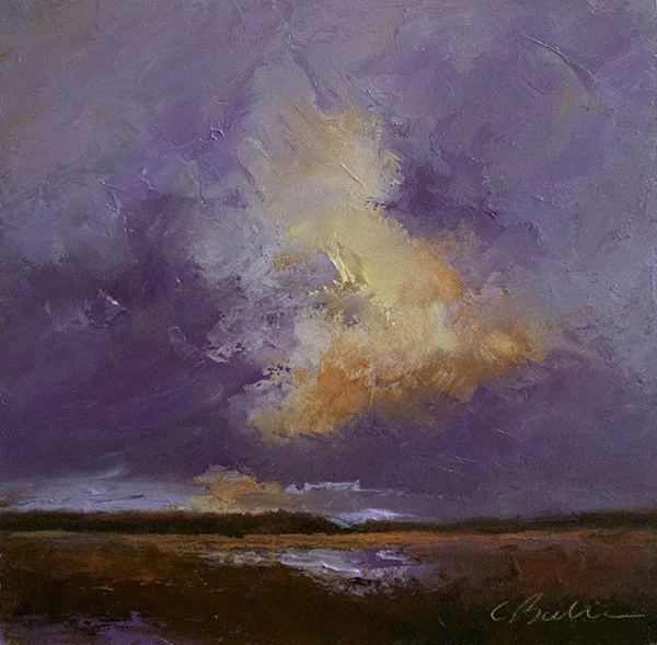 Wide Prairie Sky Oil on panel 6" X 6" (sold)
