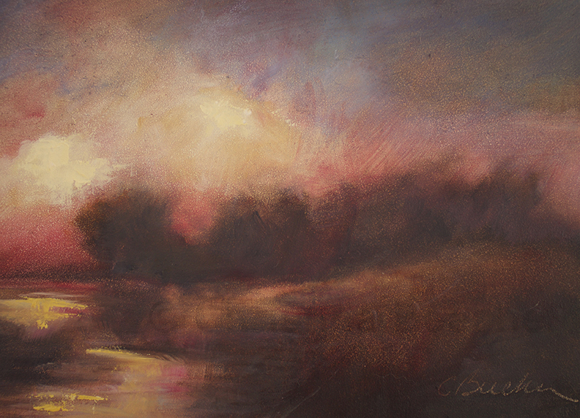 Amber Evening Oil on panel 5"x 7" (available)
