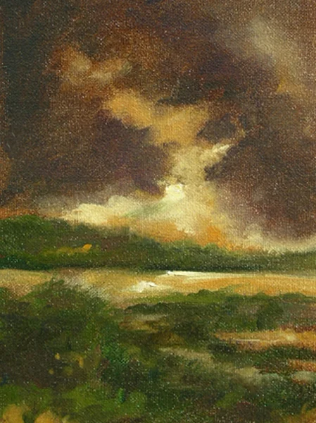 Marsh Edge Twilight Oil on canvas 8' X 6" (available)