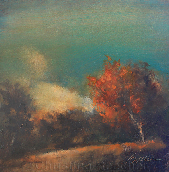 Early October Sky Oil on panel 6"x 6" (sold)