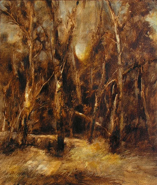 Moonrise Oil on paper 24" x 21"(sold)