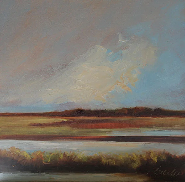 Outer Cape Marsh Oil on cradled panel 6" X6" (SOLD)