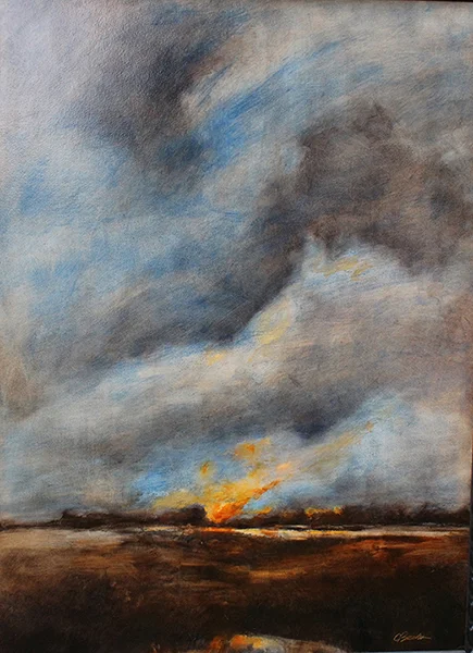 Ablaze Oil on paper 42" x 29" (available)