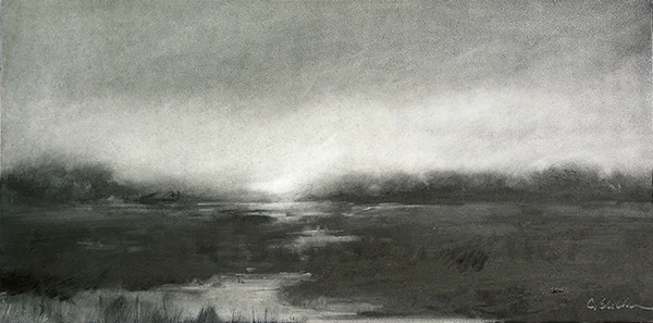 Black Marsh Oil on panel 12" x 24"