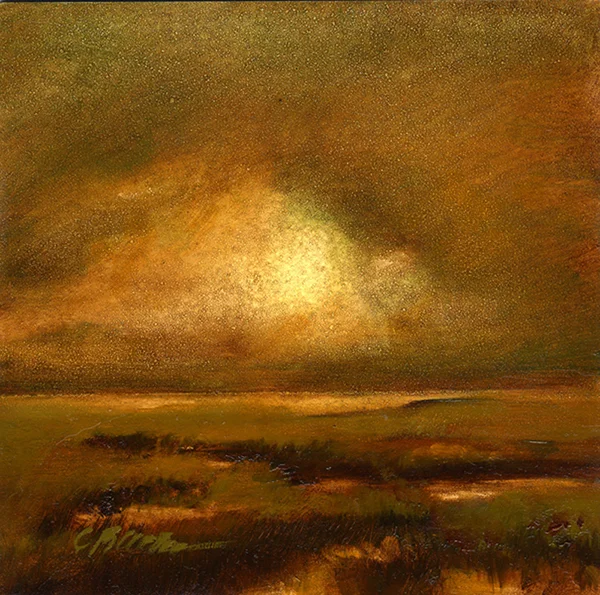 Black Flats Marsh II Oil on panel 6" x 6"