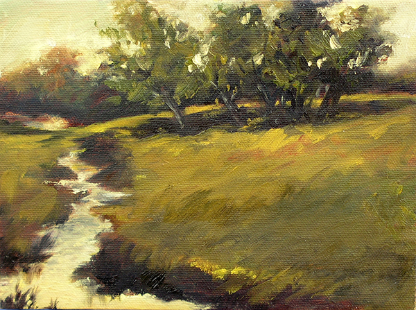 Lemon Sky Grove Oil on canvas "6 x 9"