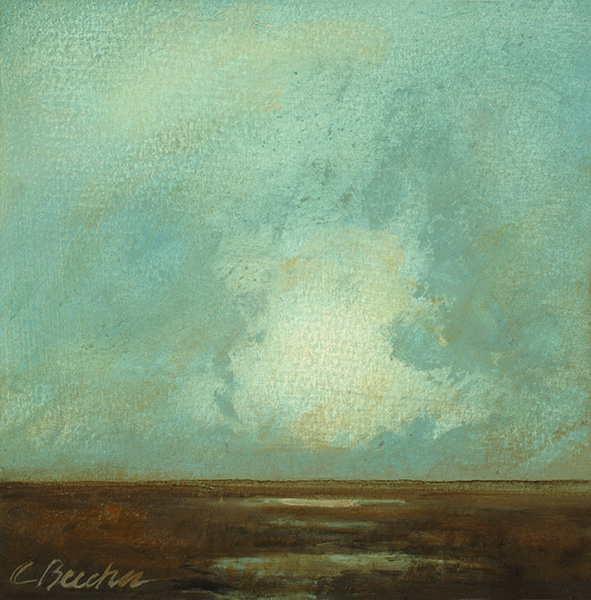 Low Cumulous Oil on paper 6.25"x 6.25"