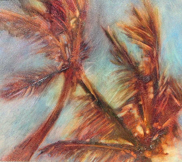 Palms III Oil on panel 8"x 8"