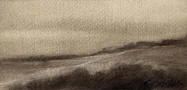 Lowland Meadows Oil and charcoal on paper 14"x 18.5"