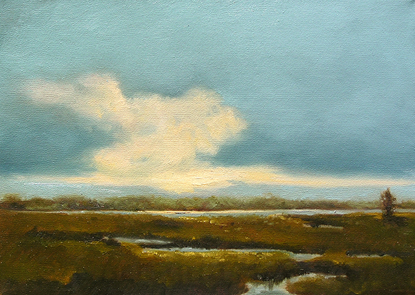 One Tree Marsh Oil on linen 10"x 14"