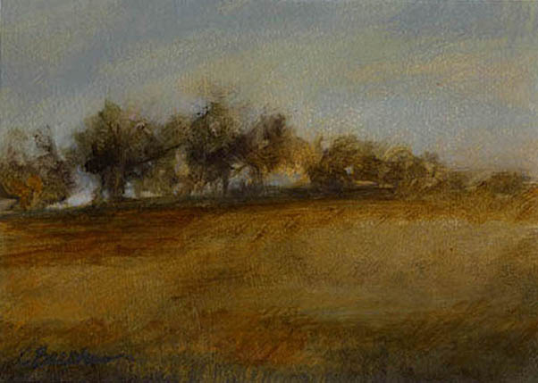 Camden Grove Oil and charcoal on paper 5"x7"