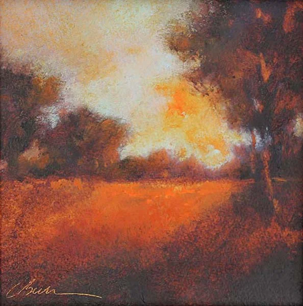 Firesky Oil on paper 12"x 12"