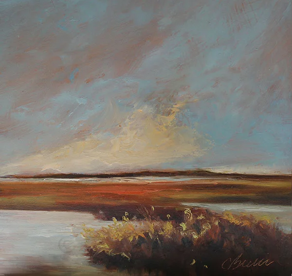 Salt Marsh Sky Oil on cradled panel 6" x6" (SOLD)