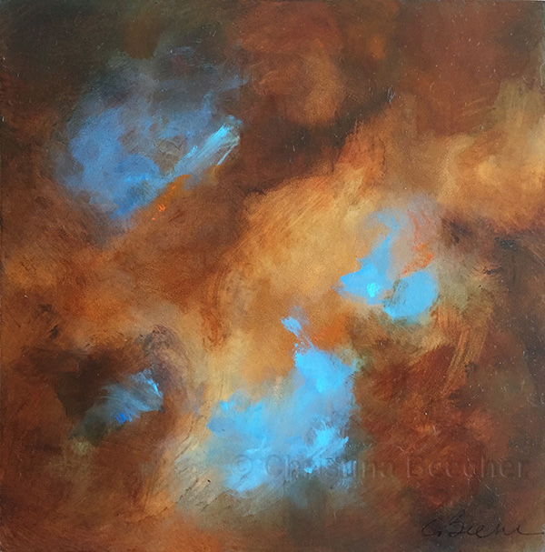 Study in Blue and Gold I 8" x 8" oil on cradled panel available