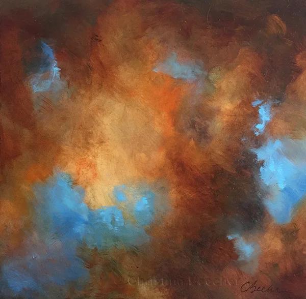 Study in Blue and Gold II 8" x 8" Oil on cradled panel ( available)