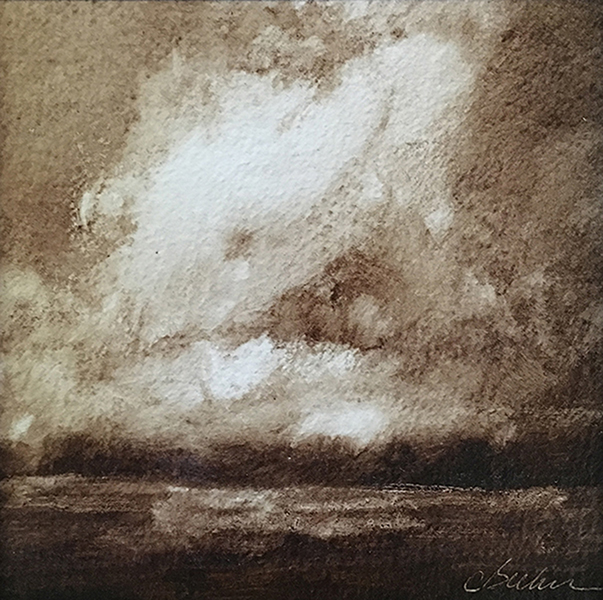Umber Sky Oil on treated Paper 6"X 6" (available)