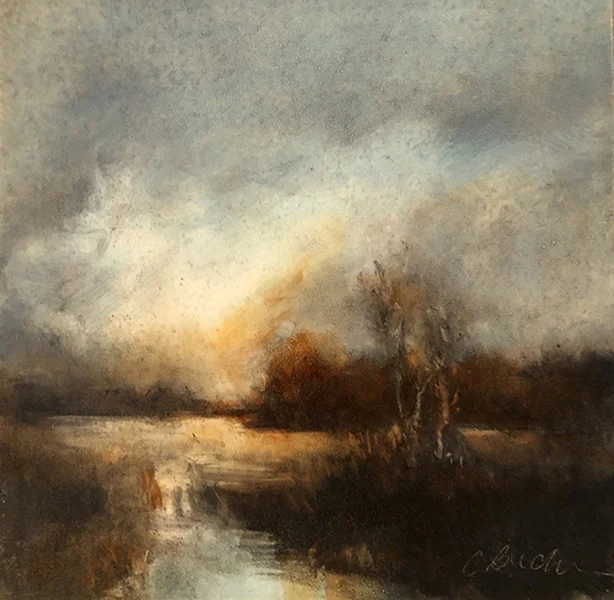Chasing Turner Oil on cradled panel 6 X 6 (available)