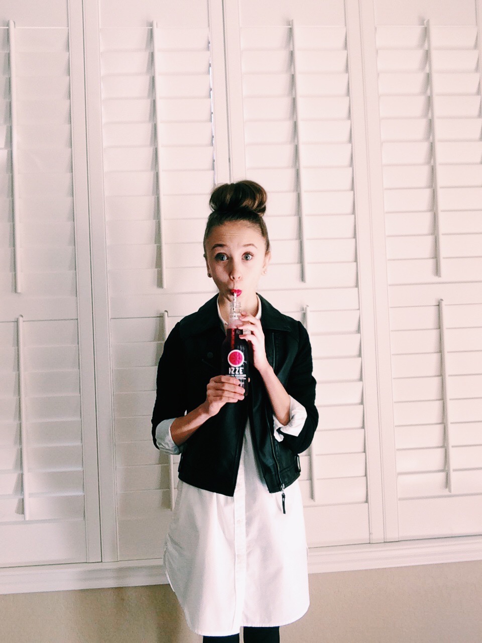 Shirt: Madewell, Pants: Old Navy, Leather Jacket: Target, Necklace: J. Crew