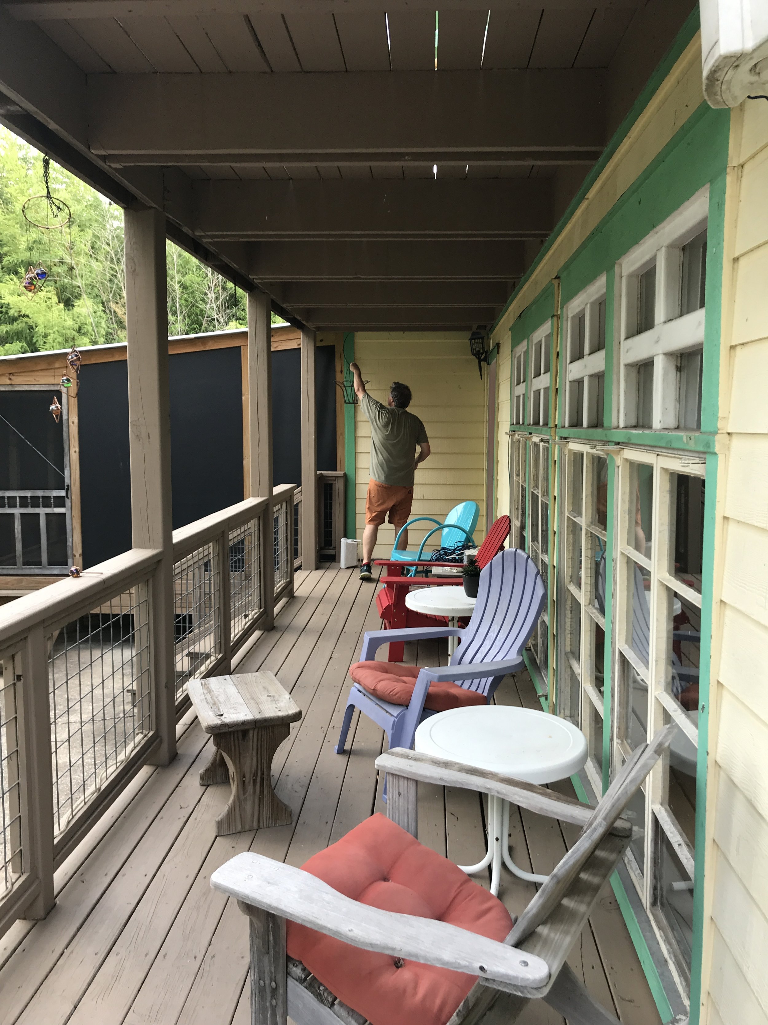 Rob installing outdoor speakers!