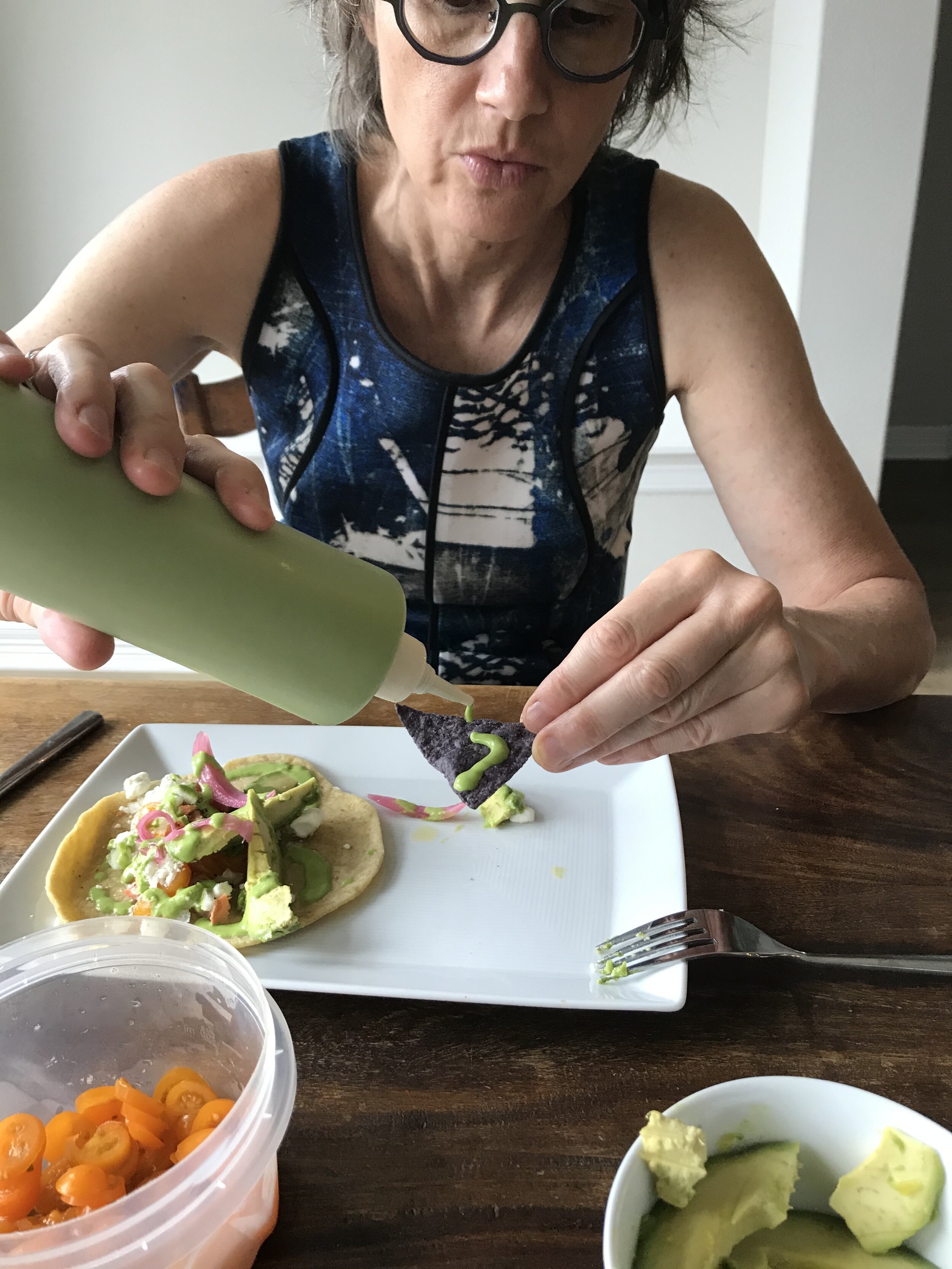 We LOVE the jalapeño/cilantro sauce!