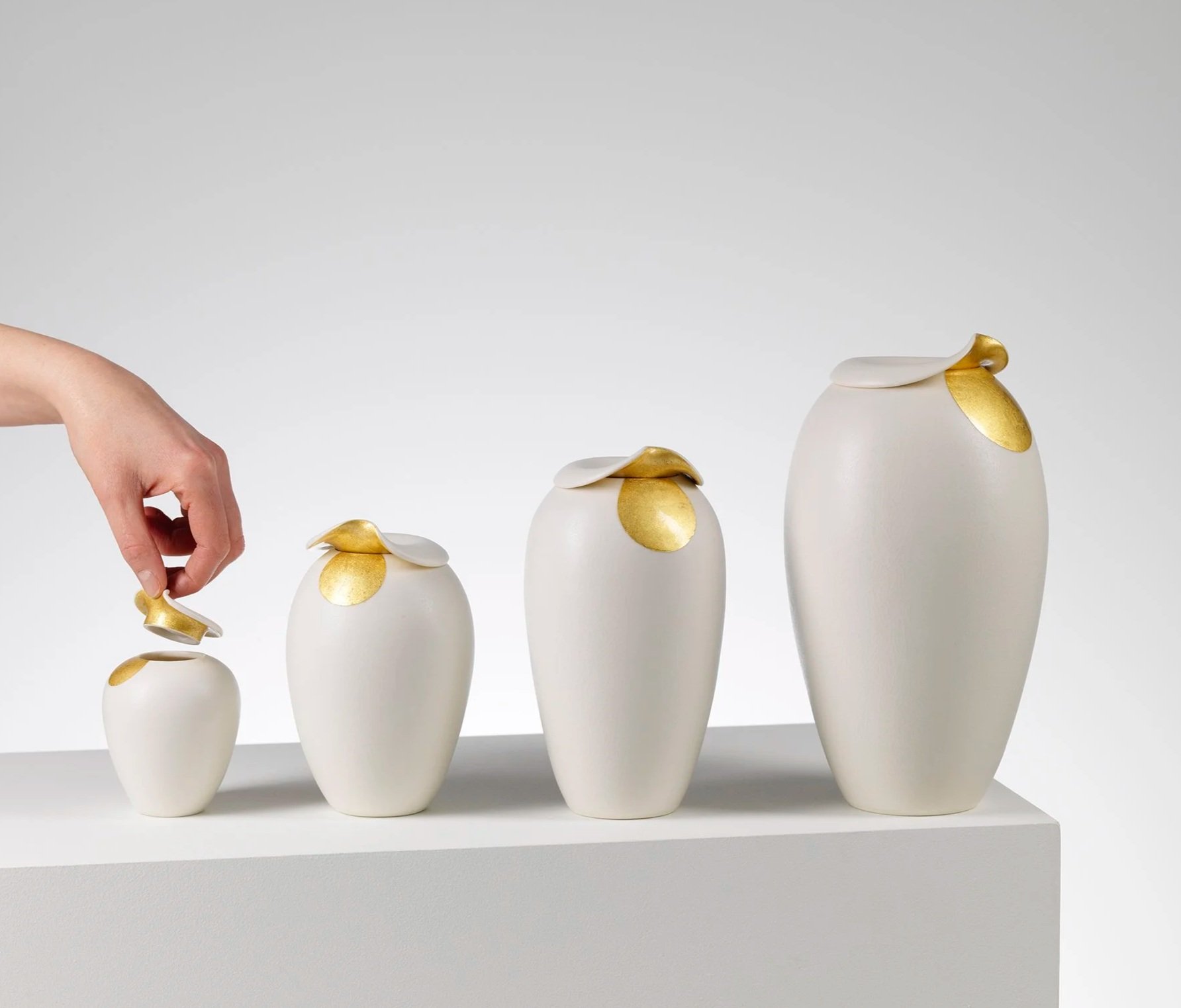 Set of Gilded Curl Vessels