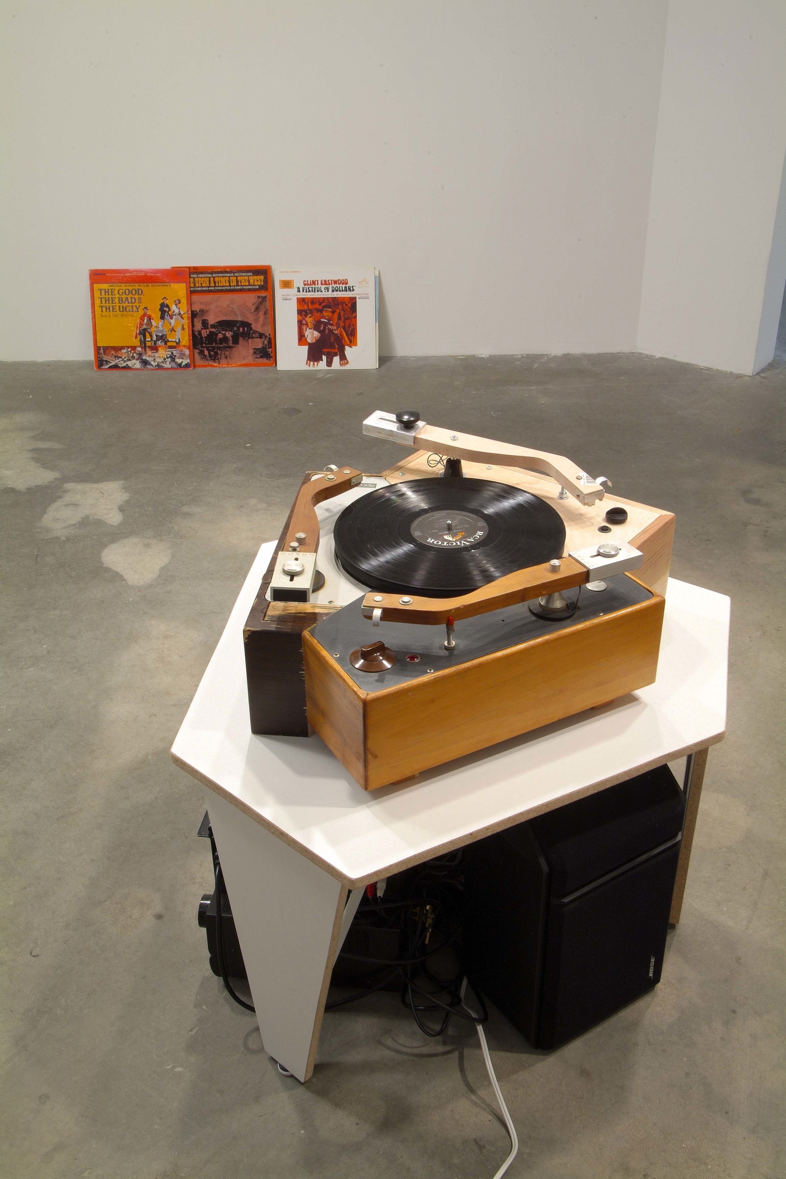The Good, the Bad, and the Ugly - 2006 - 2 Rek-O-Cut turntables, wood, aluminum, Hardware, Mixer, Amplifier, Speakers, 3 Ennio Morricone LPs