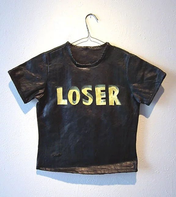  LOSER - 2003 -&nbsp;acrylic on canvas and wire -&nbsp;24"h x 24"w 