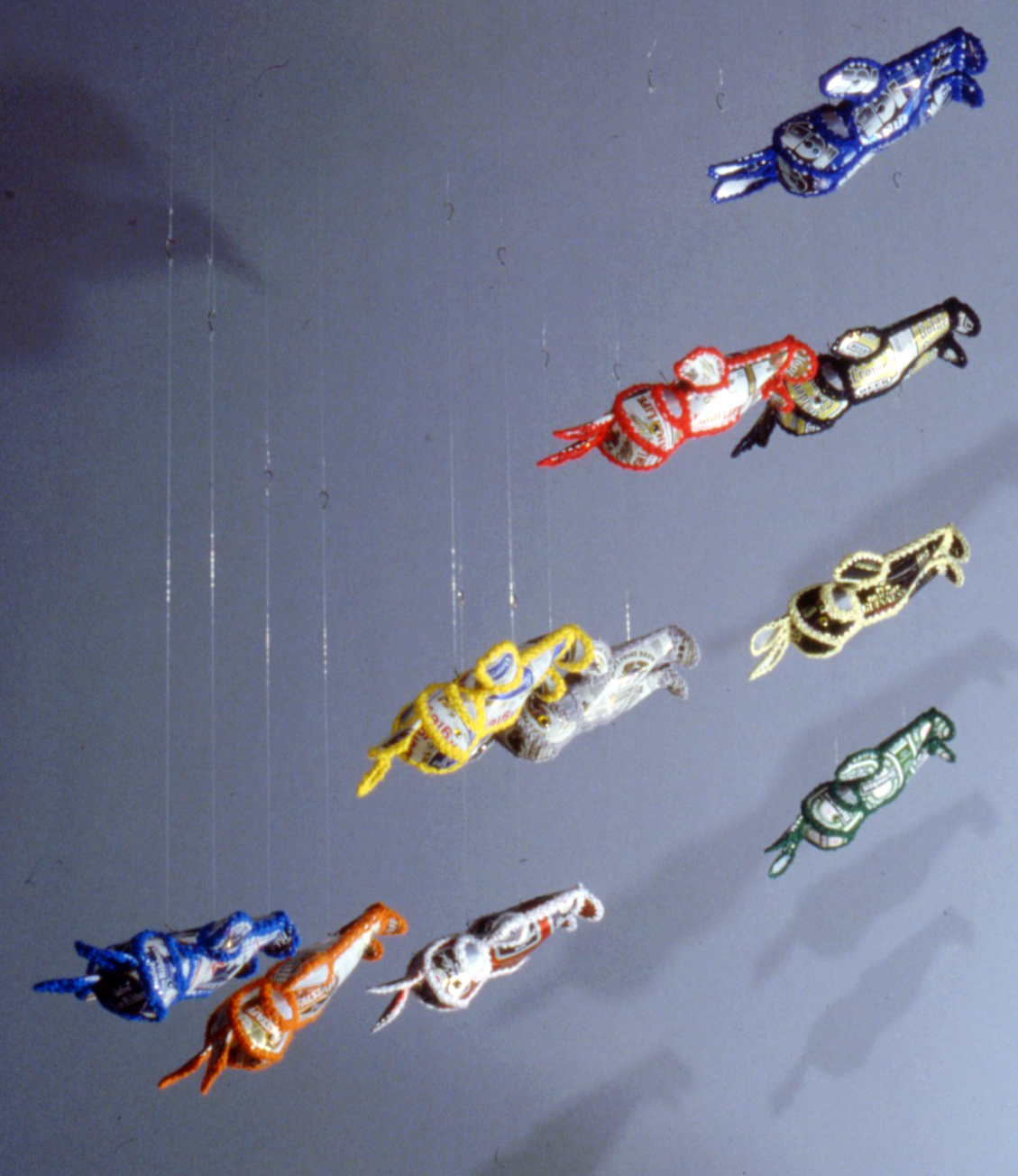 Squadron - 1995 - beer cans, yarn, stuffing