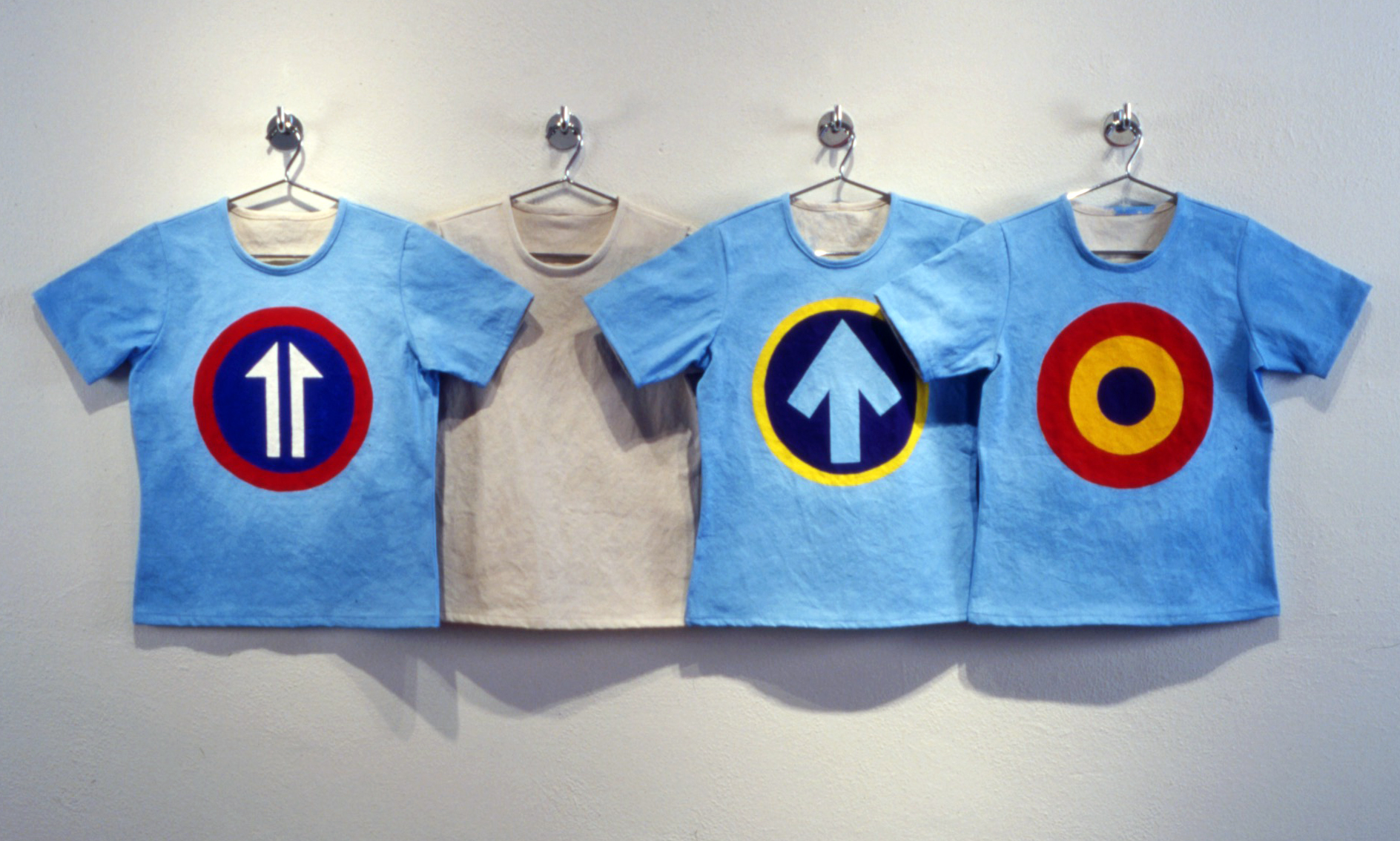 Roger, Pete, John & Keith - 2001 - acrylic on canvas with chrome hardware - 72"x28"x3"