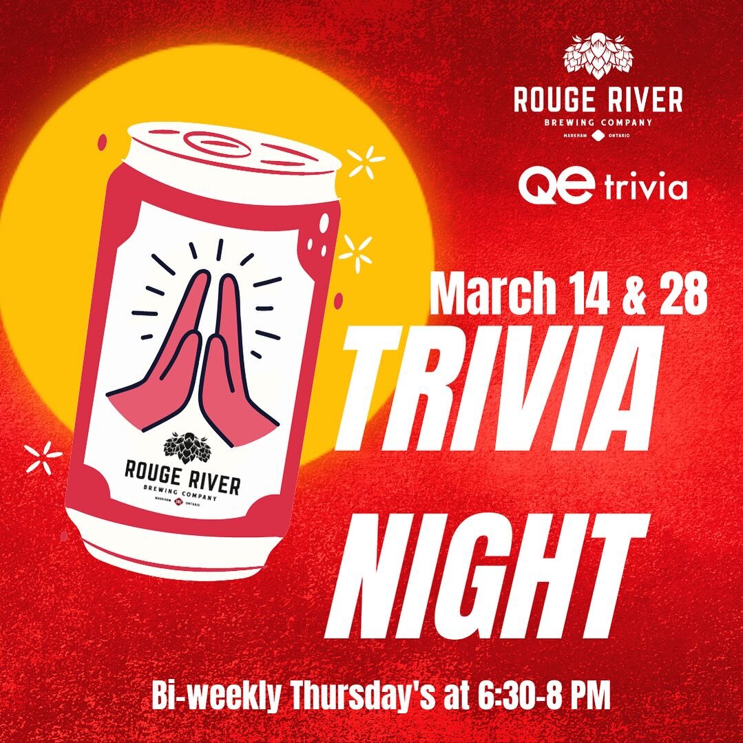 ❓Join us for another night of trivia tomorrow night❓

Tickets still available via our webstore! Pizza available as usual from Patterson&rsquo;s Pizza