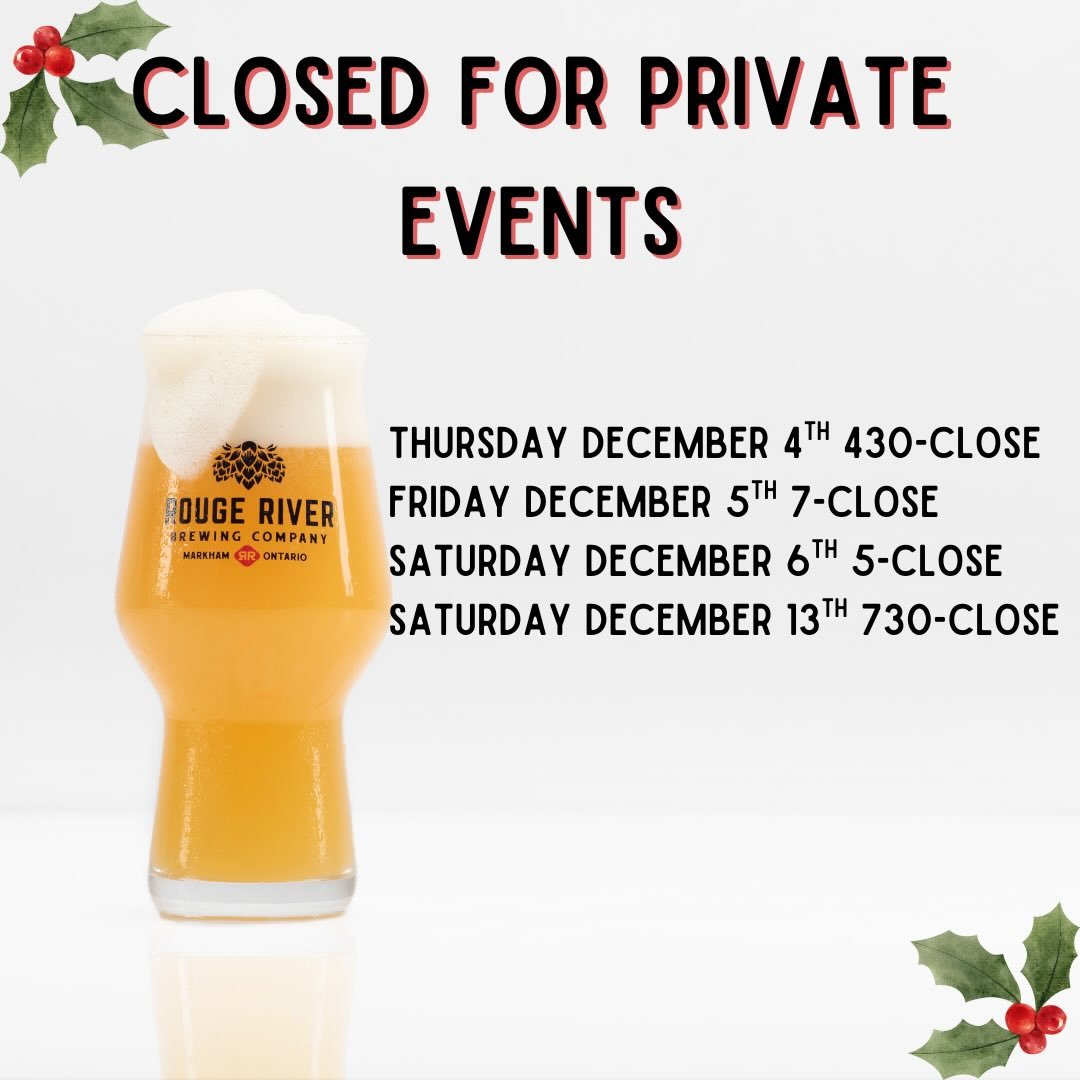 🎄Just wanted to give everyone a heads up on some private events this month, good news is that most of them are this week!