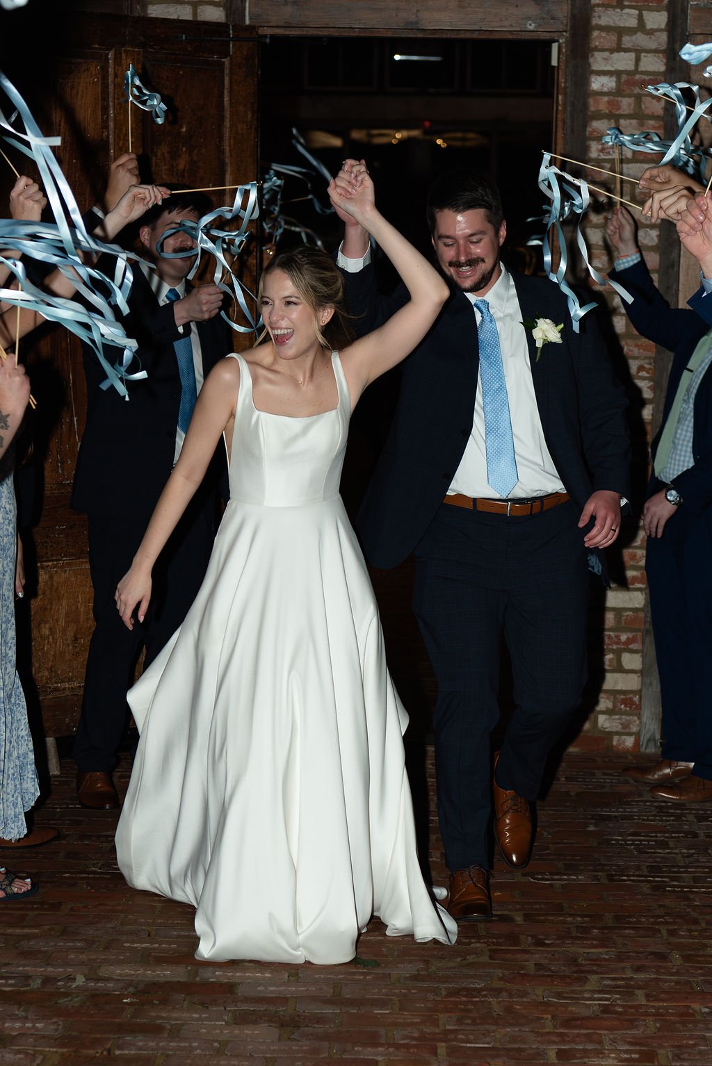 streamers wedding send-off at the Jefferson oxford